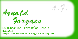 arnold forgacs business card